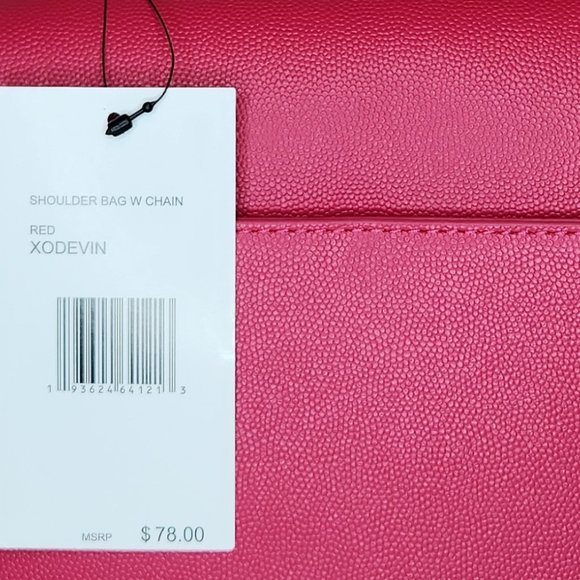 Bestey Johnson Red XODEVIN Shoulder Bag with Chain - NWT - Picture 5 of 10